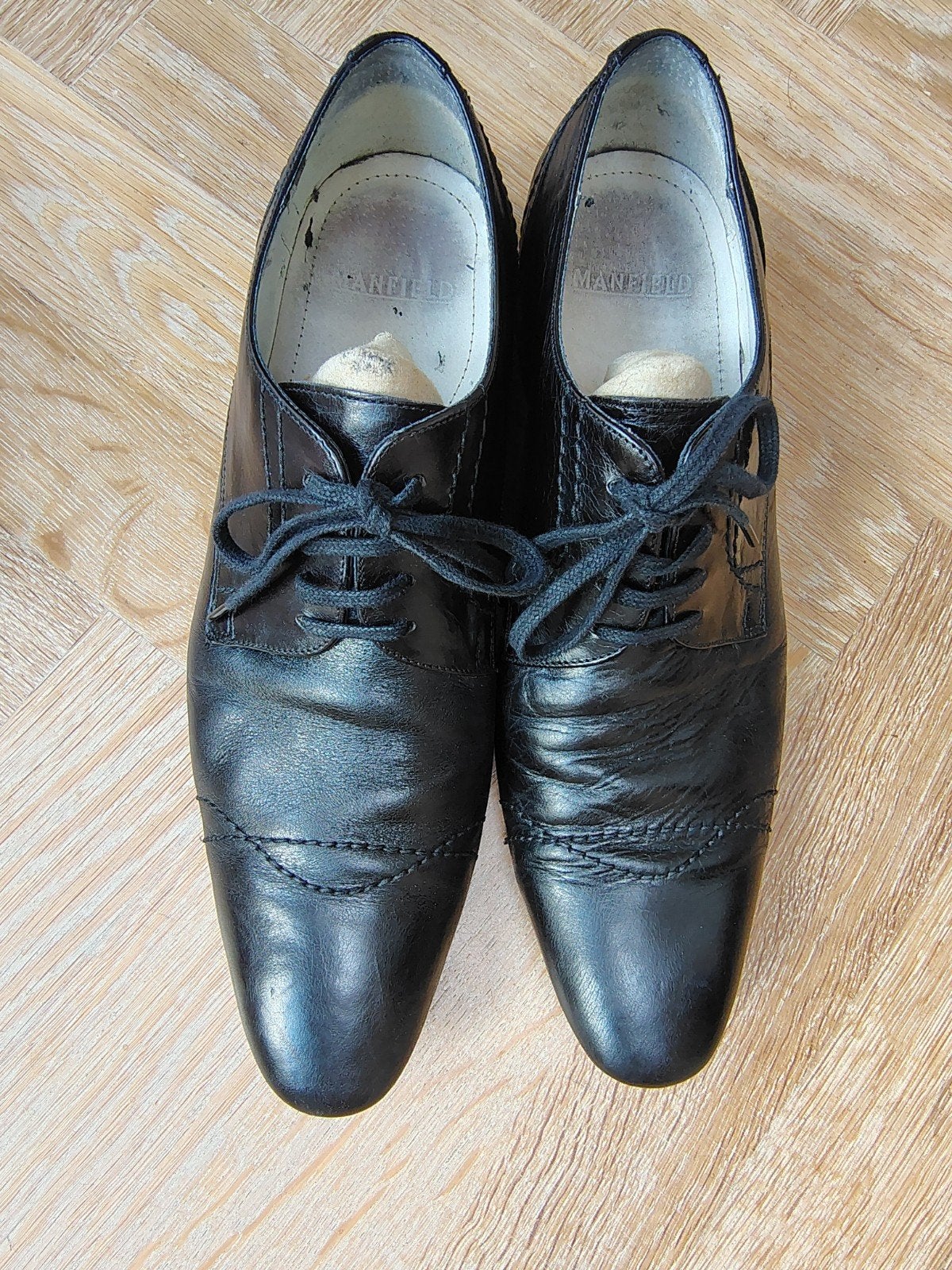 Manfield heren veterschoenen - Zwart, Maat 43, Kleding | Heren, Schoenen, Manfield, Zwart, Ophalen of Verzenden, Gedragen