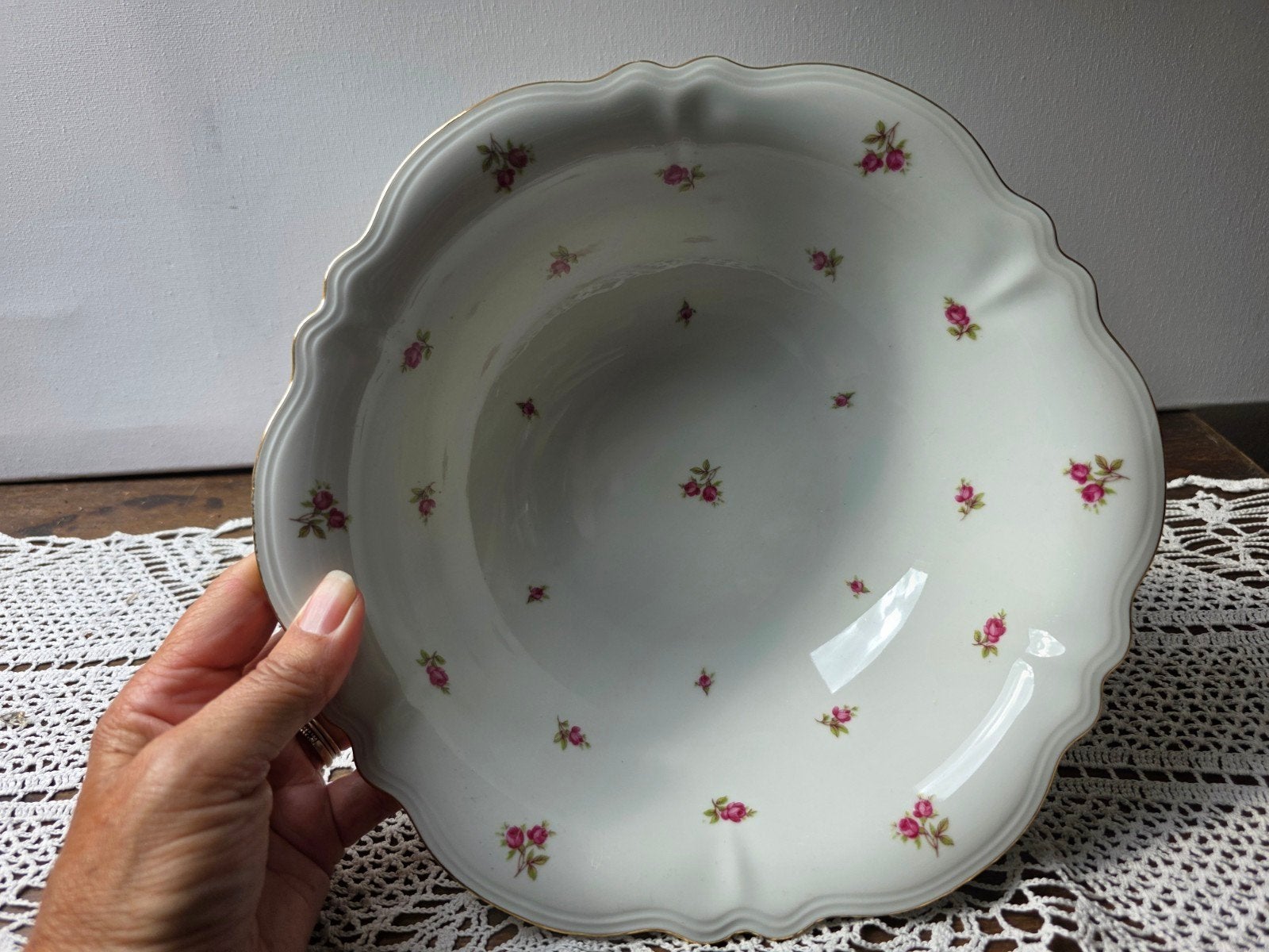 Mitterteich diepe schaal saladekom roosjes, Antiek en Kunst, Ophalen of Verzenden