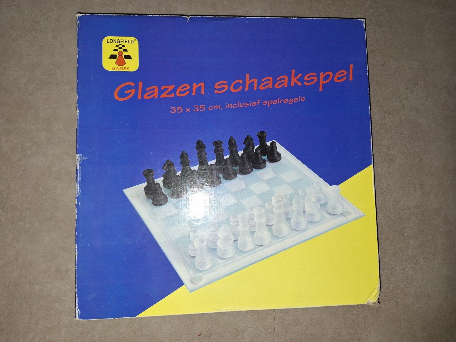 Longfield Games glazenschaakspel, nieuw, Hobby en Vrije tijd, Gezelschapsspellen | Bordspellen, Een of twee spelers, Ophalen of Verzenden