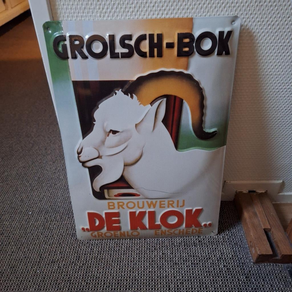 Grolsch bord, Ophalen of Verzenden, Gebruikt, Reclamebord, Plaat of Schild, Grolsch