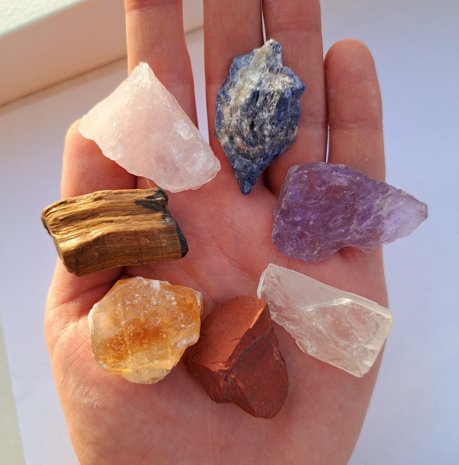 Ruwe Chakra set edelstenen verzameling mineralen stenen, Ophalen of Verzenden