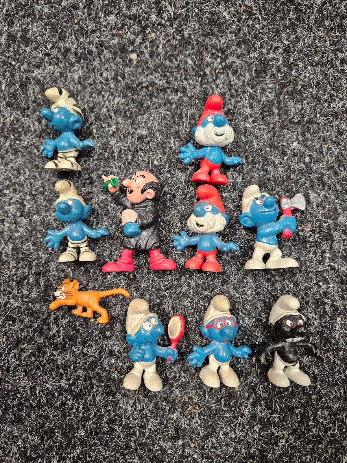 10 Smurfen figuurtjes incl. Gargamel en Azrael, Ophalen of Verzenden, Gebruikt