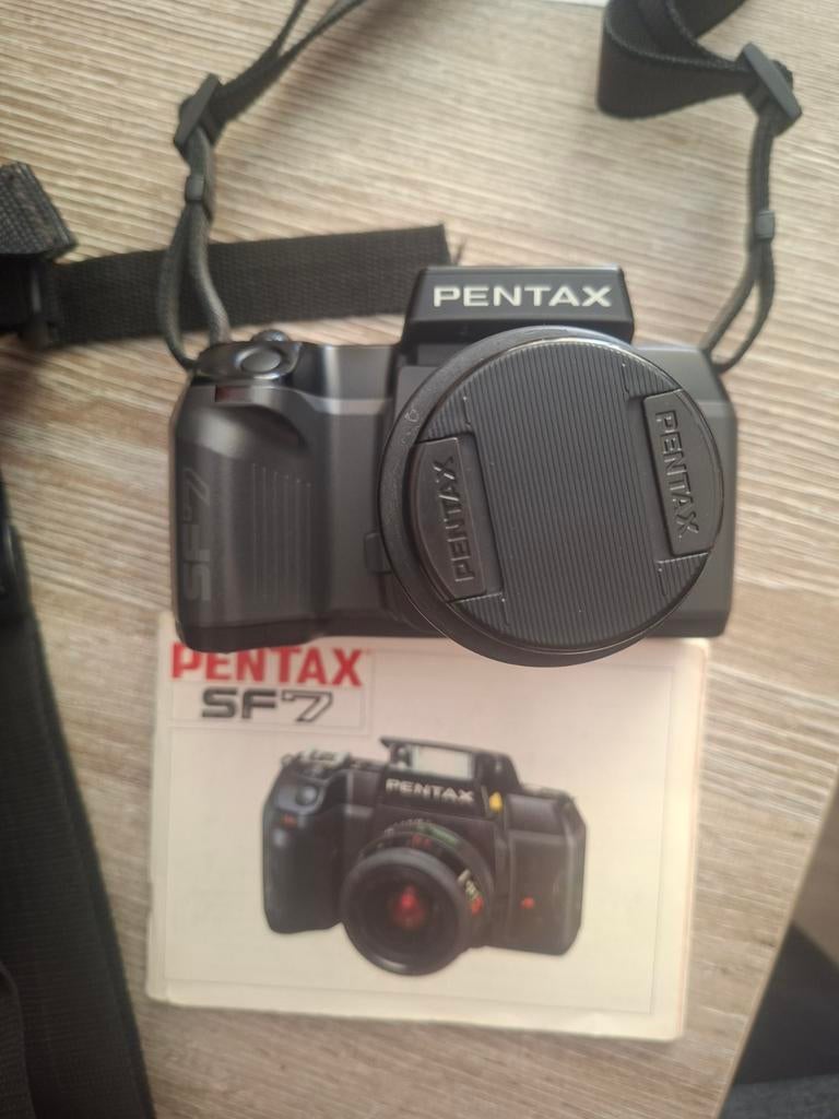 Pentax SF7 Spiegelreflexcamera met tas, flitsers en lenzen, Audio, Tv en Foto, Fotocamera's Analoog, Ophalen of Verzenden, Gebruikt