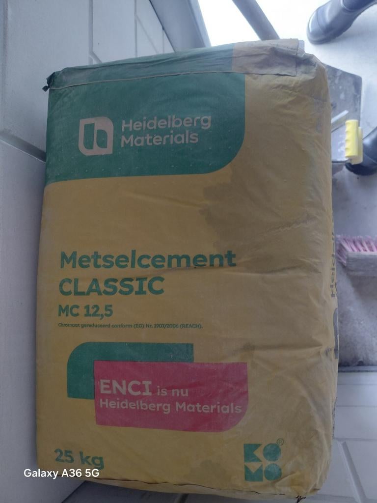 5 zakken Enci metselcement, Ophalen of Verzenden, Nieuw