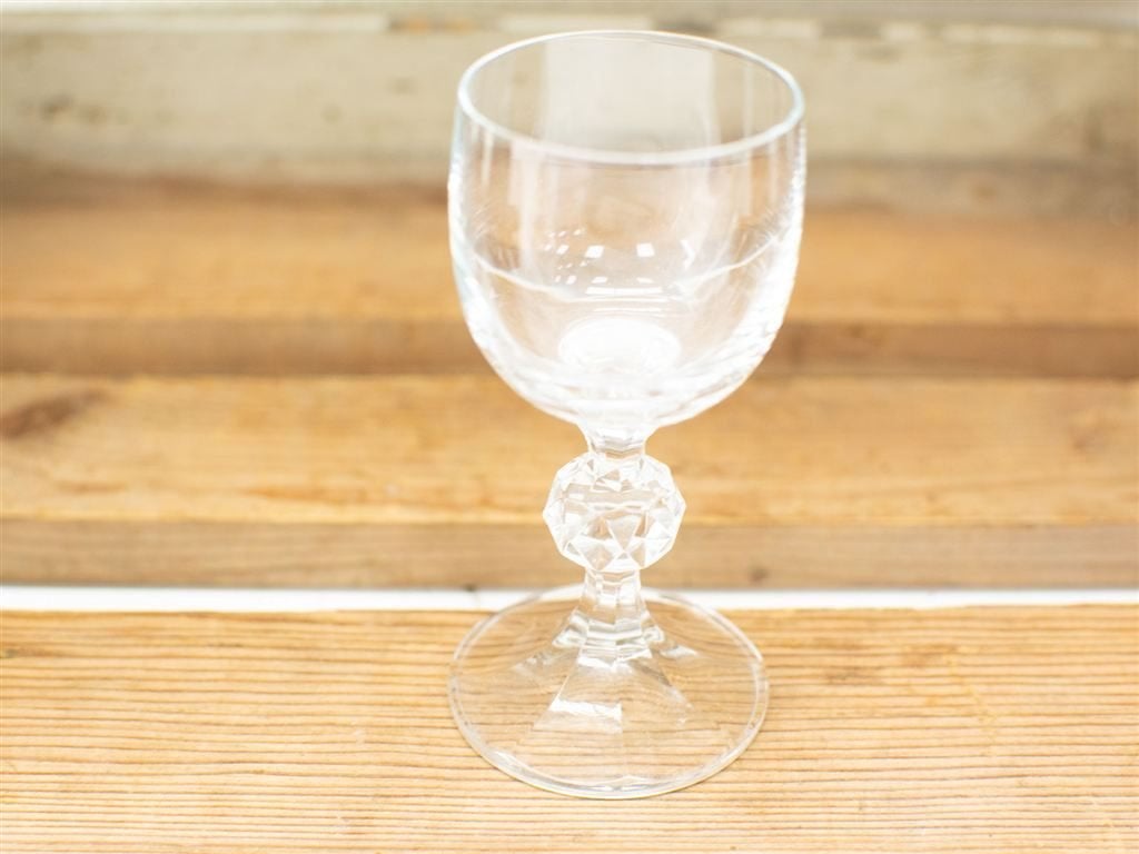 Glazen karaf met 4 borrel glazen 33721, Gebruikt, Ophalen of Verzenden, Bord(en), Overige stijlen