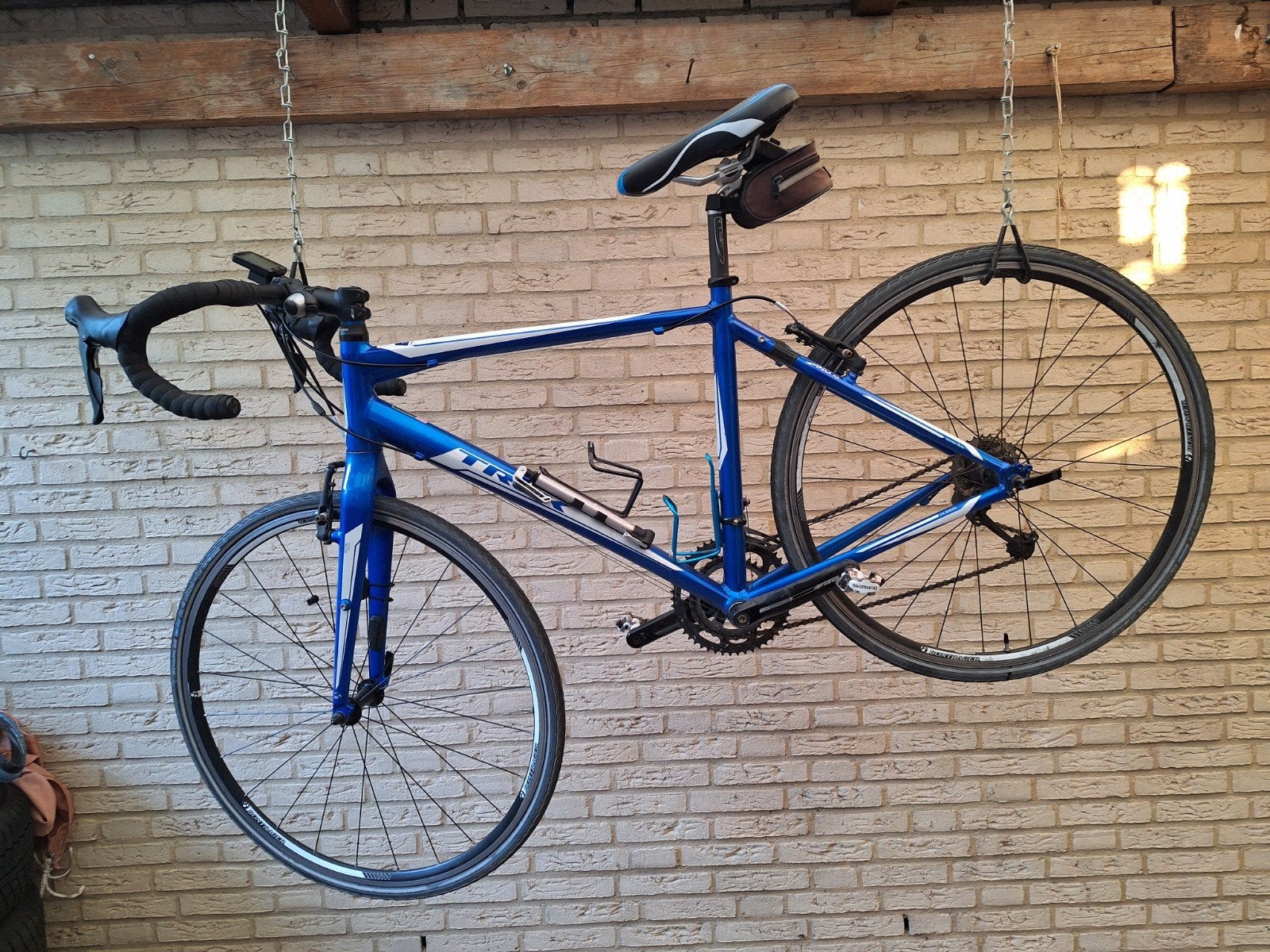 Trek racefiets - Blauw, 56cm, 20 versnellingen, Fietsen en Brommers, Fietsen | Racefietsen, 28 inch, Gebruikt, Aluminium, 15 tot 20 versnellingen