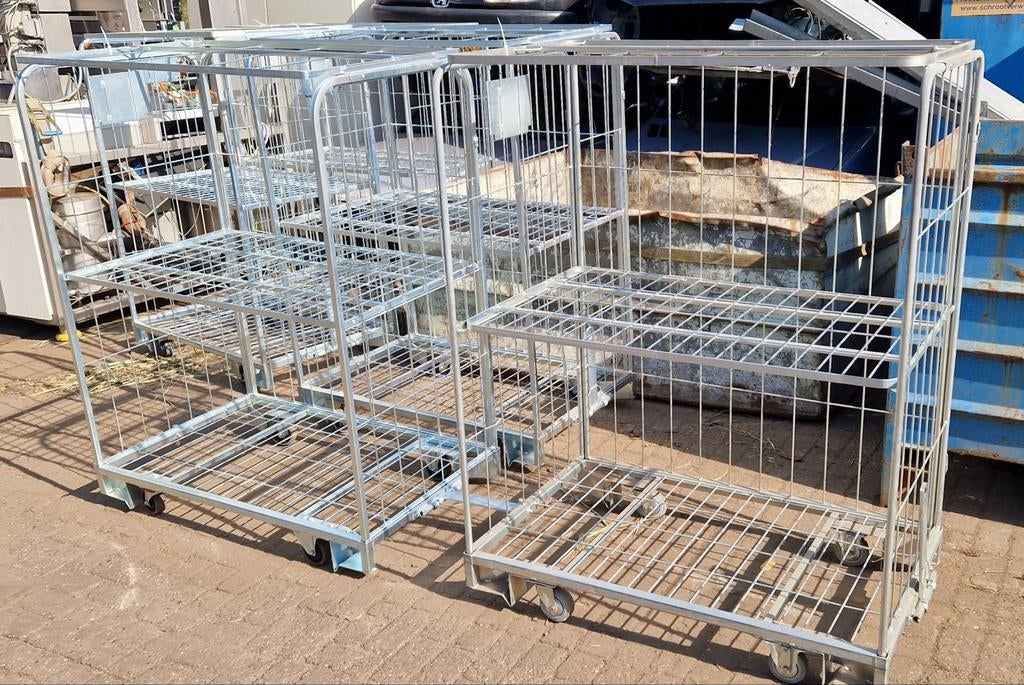 Rolcontainer Magazijnkar Transportkar, Doe-het-zelf en Verbouw, Transportwagens, 100 liter of meer, Ophalen, Zo goed als nieuw