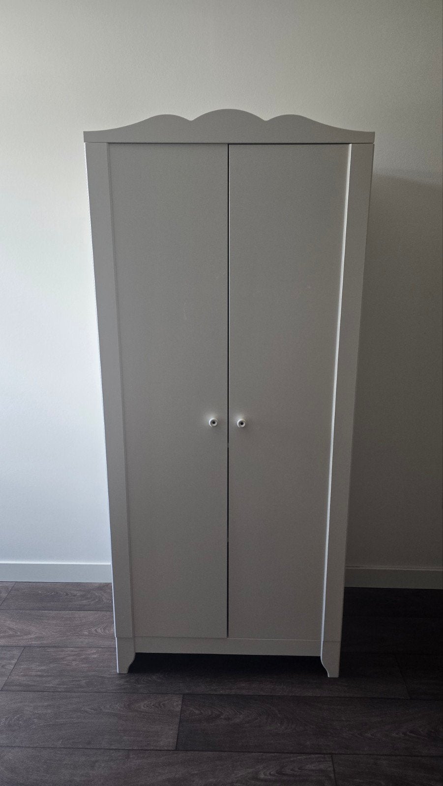 Witte kledingkast met hangruimte en planken (175x75x50 cm), Ophalen, Met deur(en), Gebruikt, 50 tot 100 cm