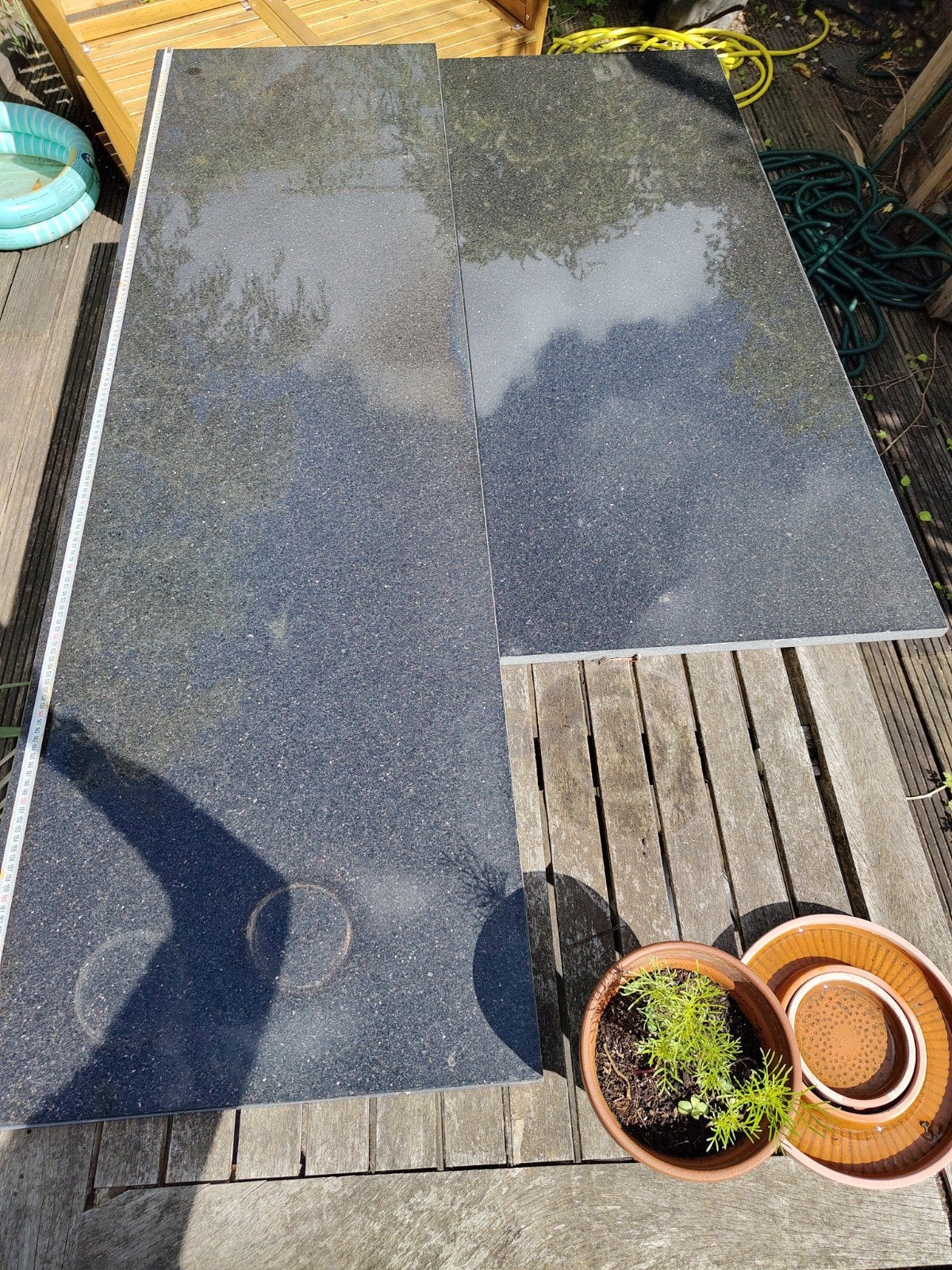 Graniet / composiet aanrechtblad 180x53 en 132x53 cm, Ophalen, Gebruikt, Minder dan 100 cm