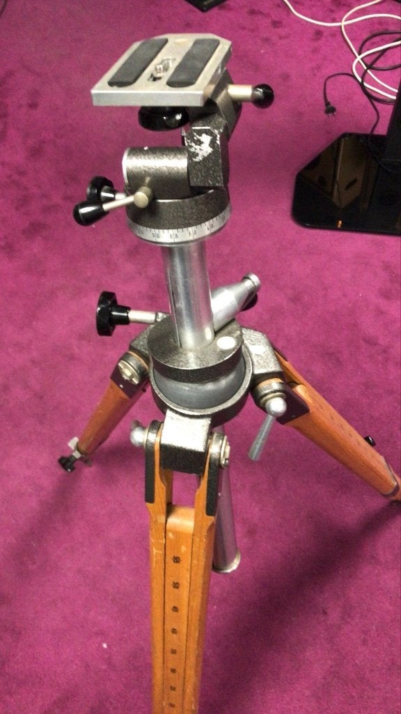 Berlebach Ultra large/heavyduty vintage Wood camera tripod, Ophalen, Driepoot, Met waterpas