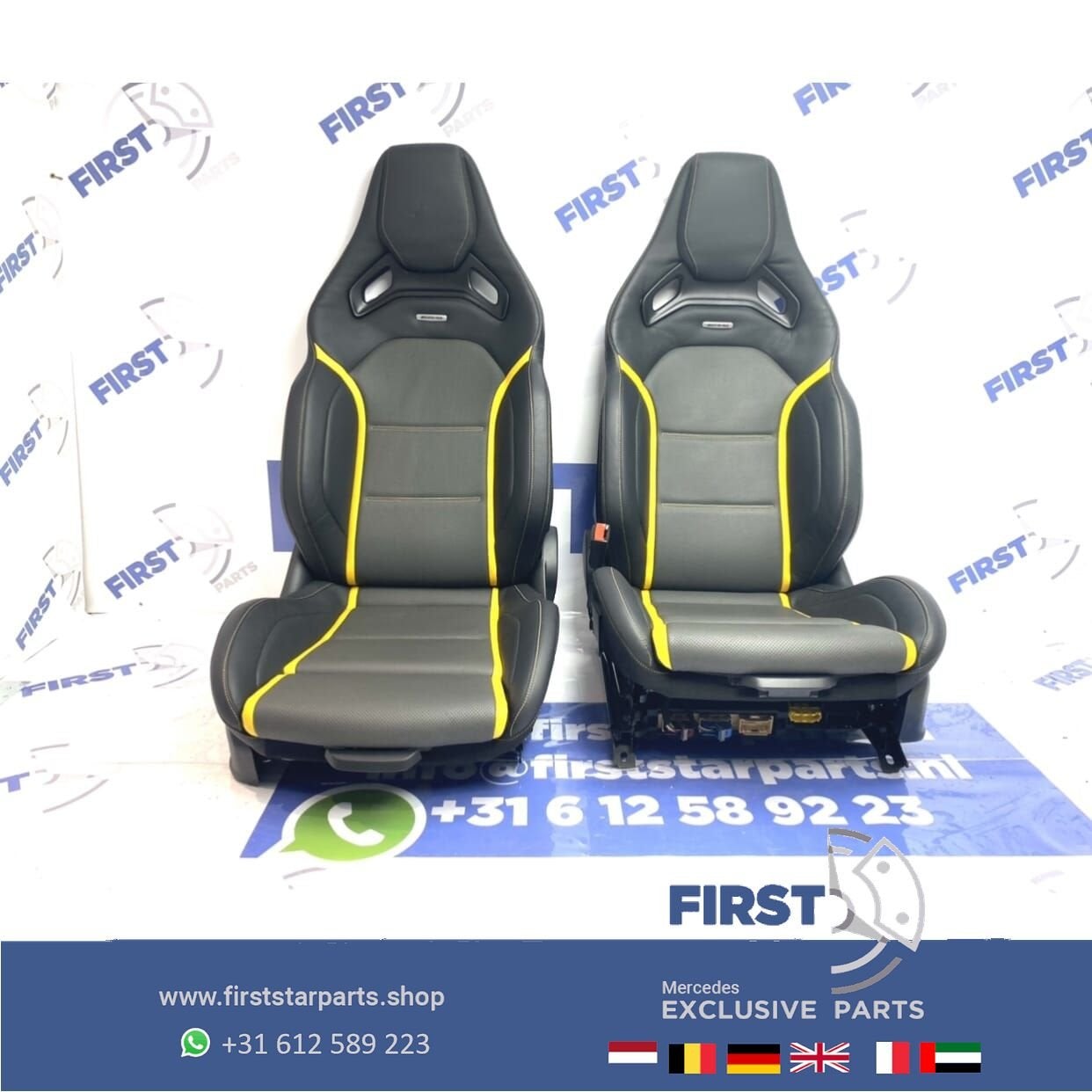 W177 A45 A45S AMG Recaro KUIP STOELEN SET GEEL W118 CLA45 CL, Gebruikt, -, Ophalen of Verzenden, -