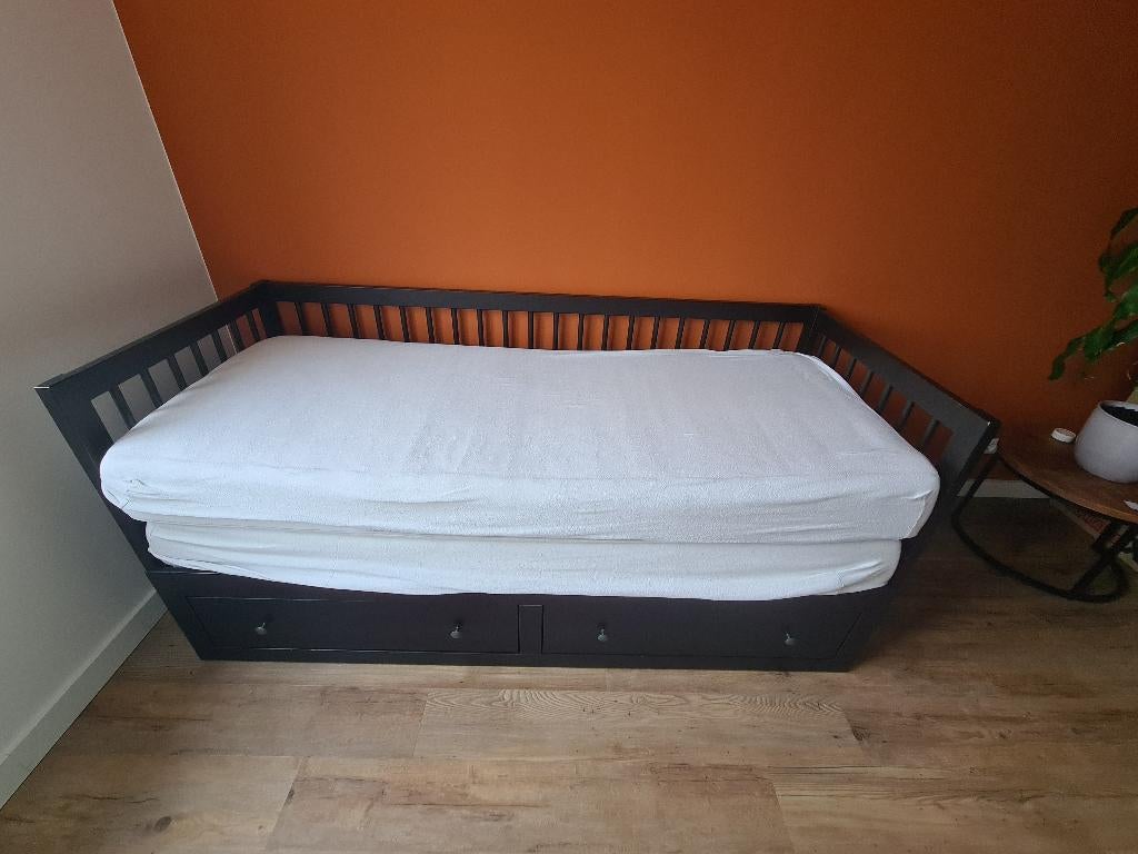 Uitklapbaar 2 persoonsbed IKEA hemmes, Ophalen, Tweepersoons, 160 cm, Hout