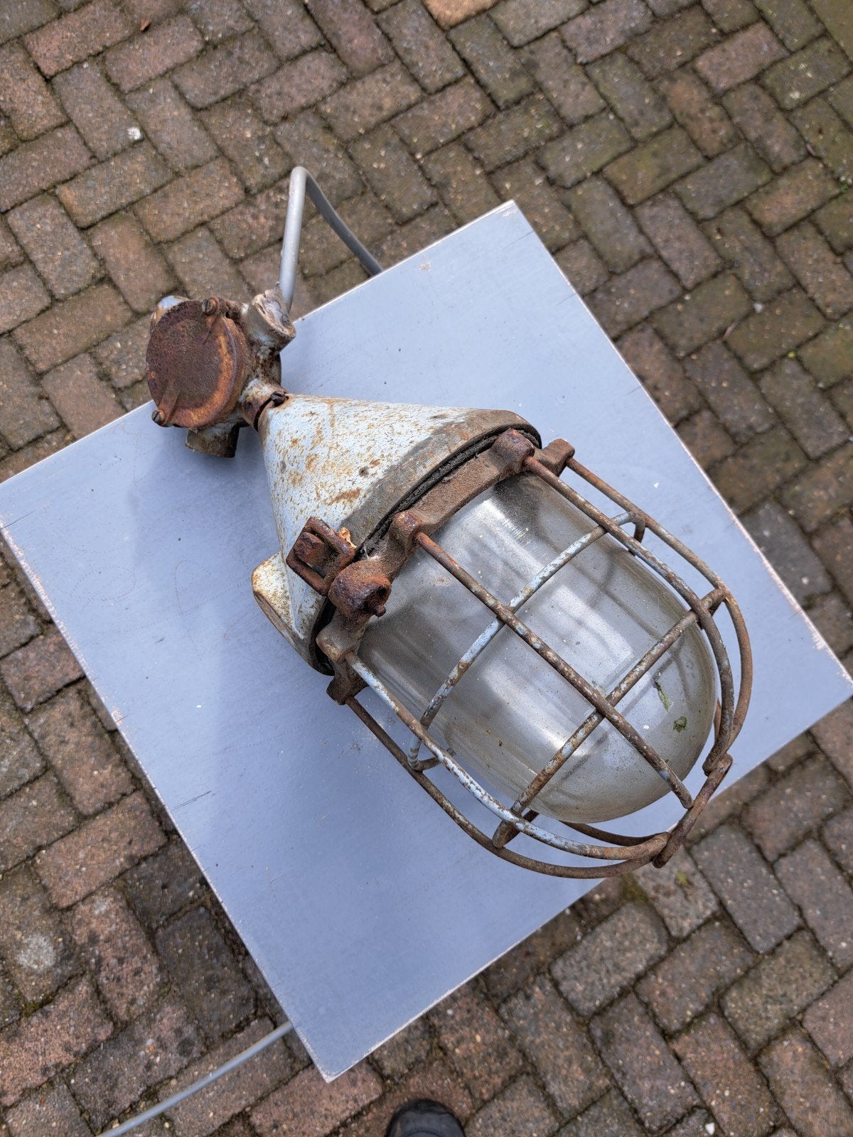 Vintage Industriële Hanglamp - Scheepslamp, Antiek en Kunst, Ophalen