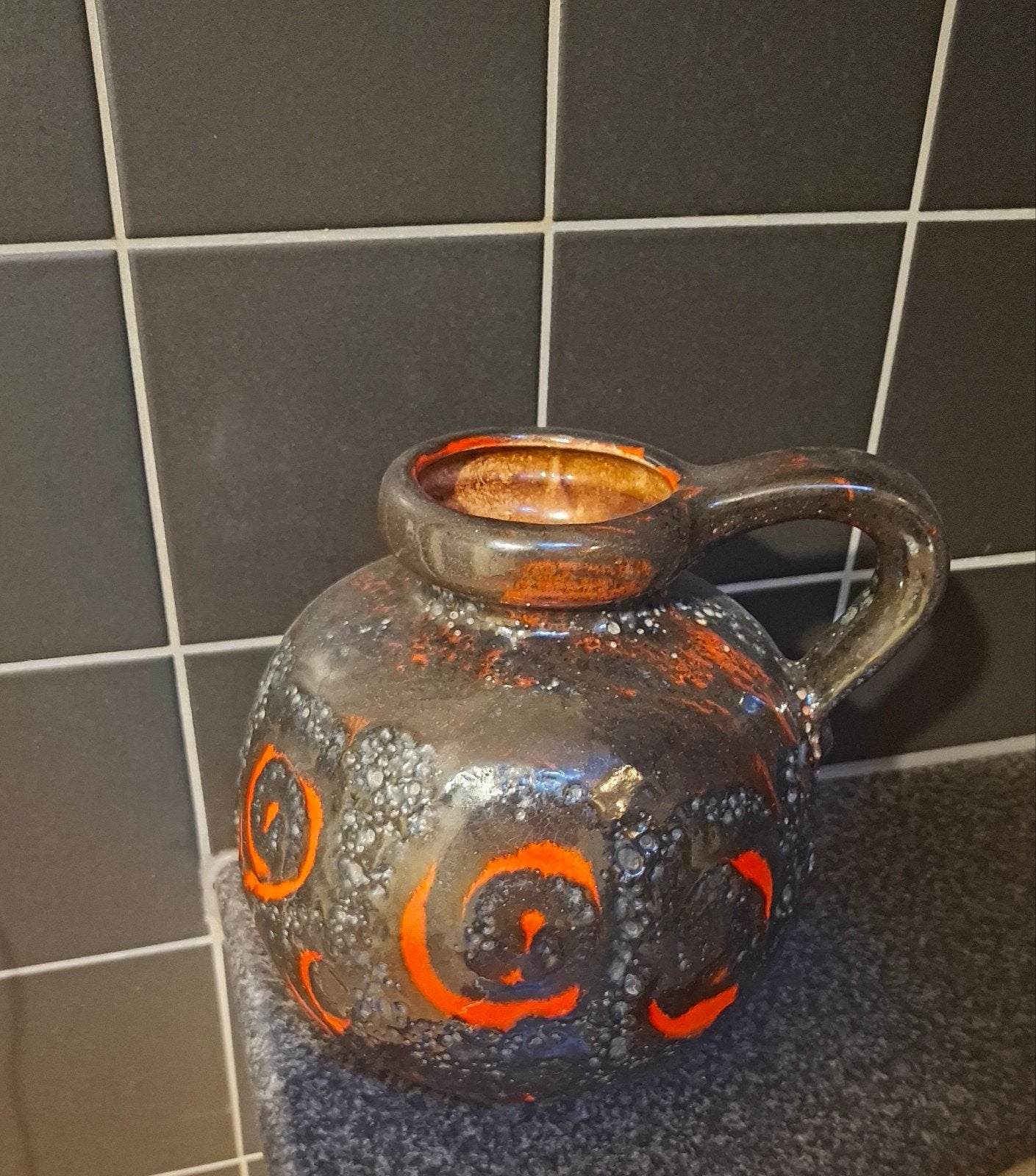 Vintage Fat Lava Vaas - West Germany Keramiek, Antiek en Kunst, Ophalen of Verzenden