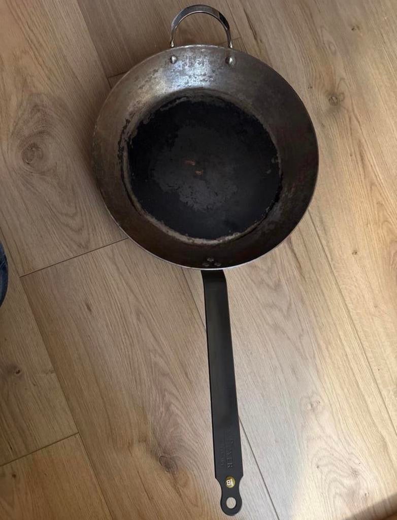 De Buyer koekenpan 26/36 cm - Gebruikt, hoge kwaliteit, Ophalen of Verzenden, Zo goed als nieuw, Gietijzer