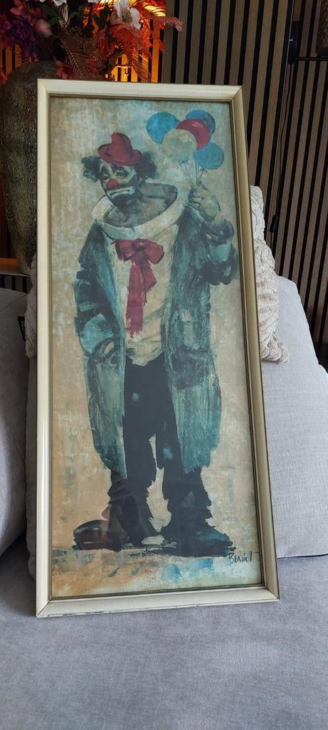 Groot  Berfiol clown schilderij., Ophalen of Verzenden