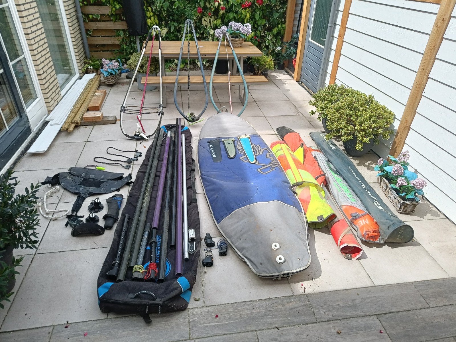 Complete windsufset starboard go 155, Watersport en Boten, Windsurfen, Ophalen, Starboard, Complete set, Met draagtas