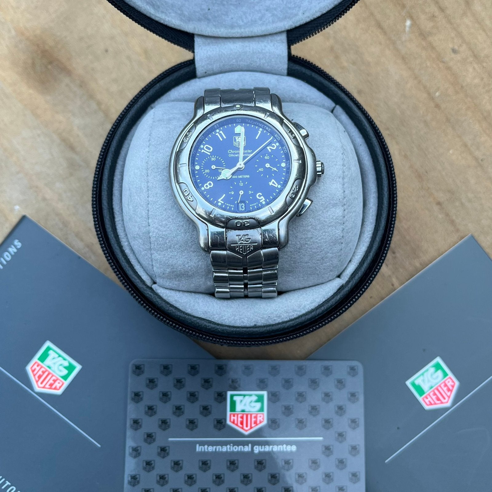 Zeldzame Tag Heuer 6000 Serie CH5113 - Blauwe wijzerplaat, Ophalen of Verzenden, Zo goed als nieuw, Android