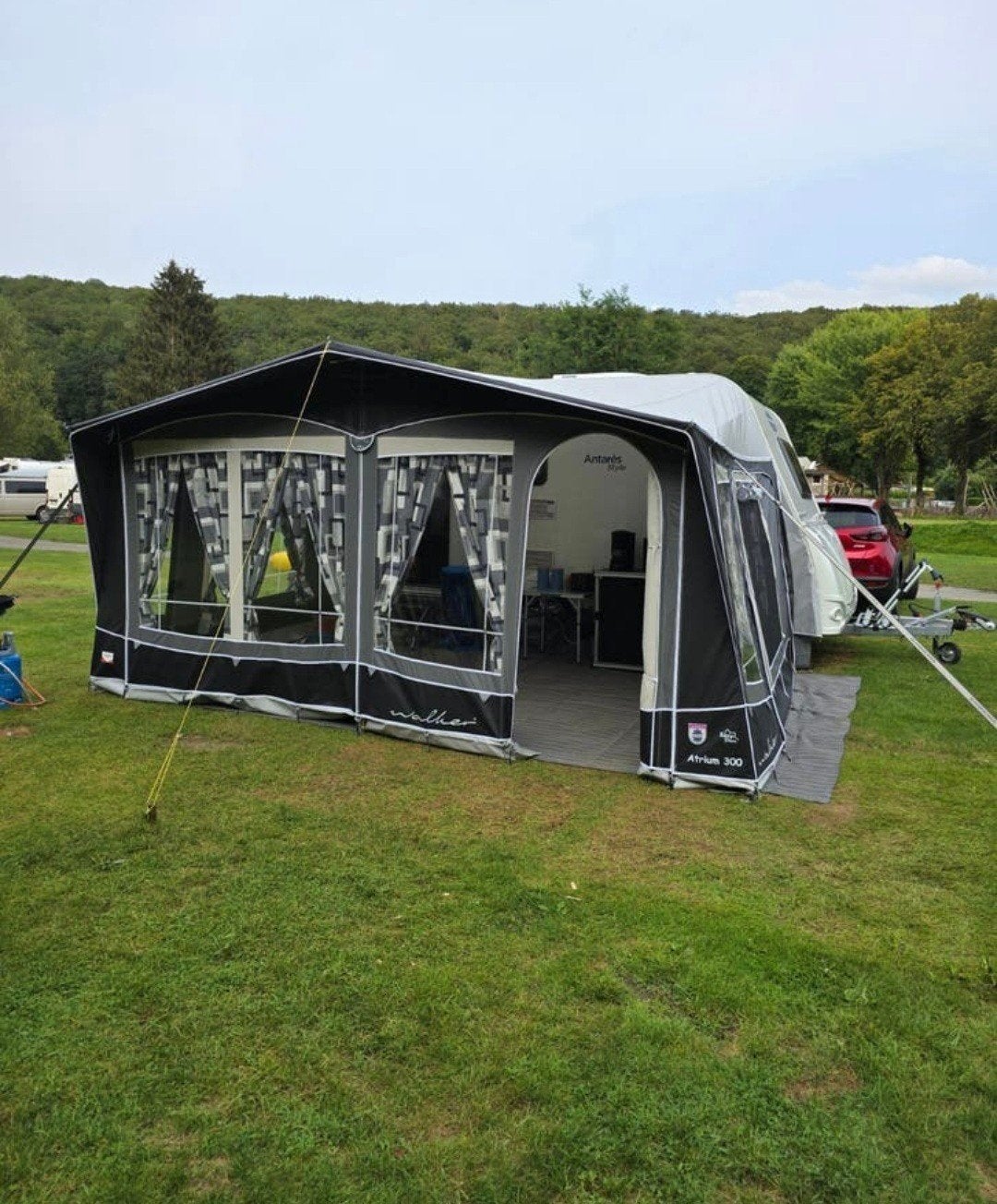Walker Atrium 300 voortent met windscherm en gronddoek, Ophalen, Gebruikt, Ten Cate All Season 240g/m2, Walker Campingstyle