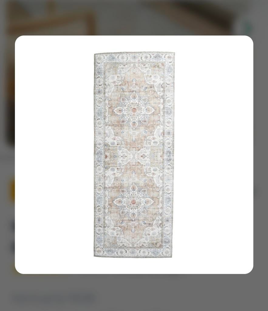 Outdoor wasbaar beige vloerkleed / loper, Ophalen of Verzenden, Nieuw