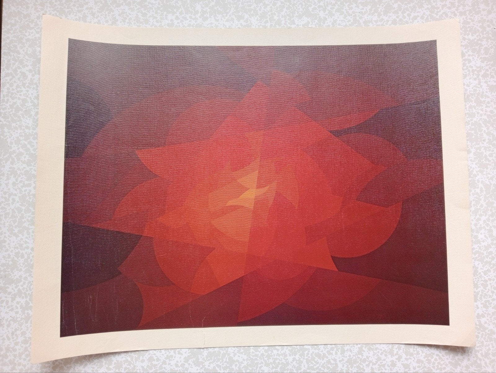 Oude canvas print Abstracte compositie 1971, Antiek en Kunst, Kunst | Schilderijen | Abstract, Ophalen of Verzenden