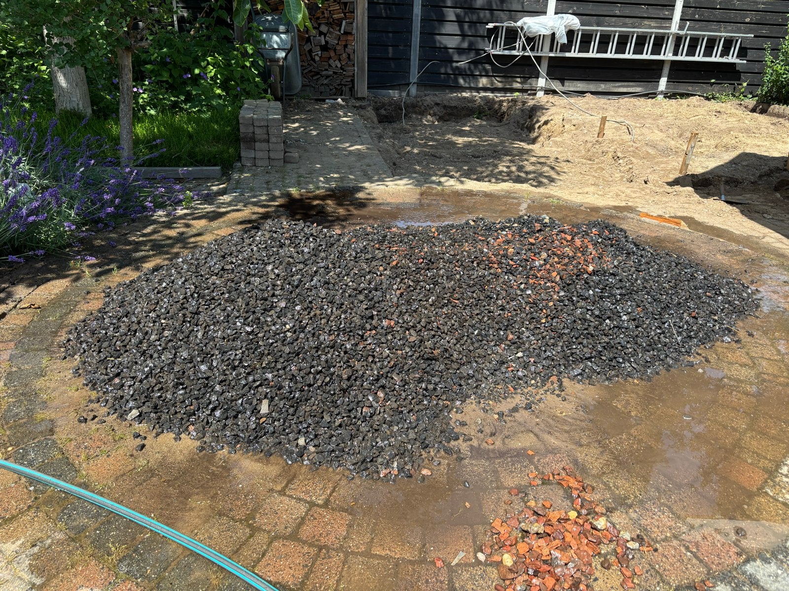 Gratis antraciet grind (ca. 8m2) - zelf afhalen, Tuin en Terras, Grind, Keien en Split, Gebruikt, Grind, Antraciet, Ophalen