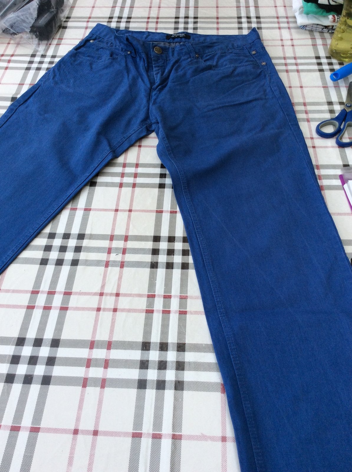 Blauwe broek xl heren, Ophalen of Verzenden, Zo goed als nieuw, Maat 56/58 (XL), Blauw