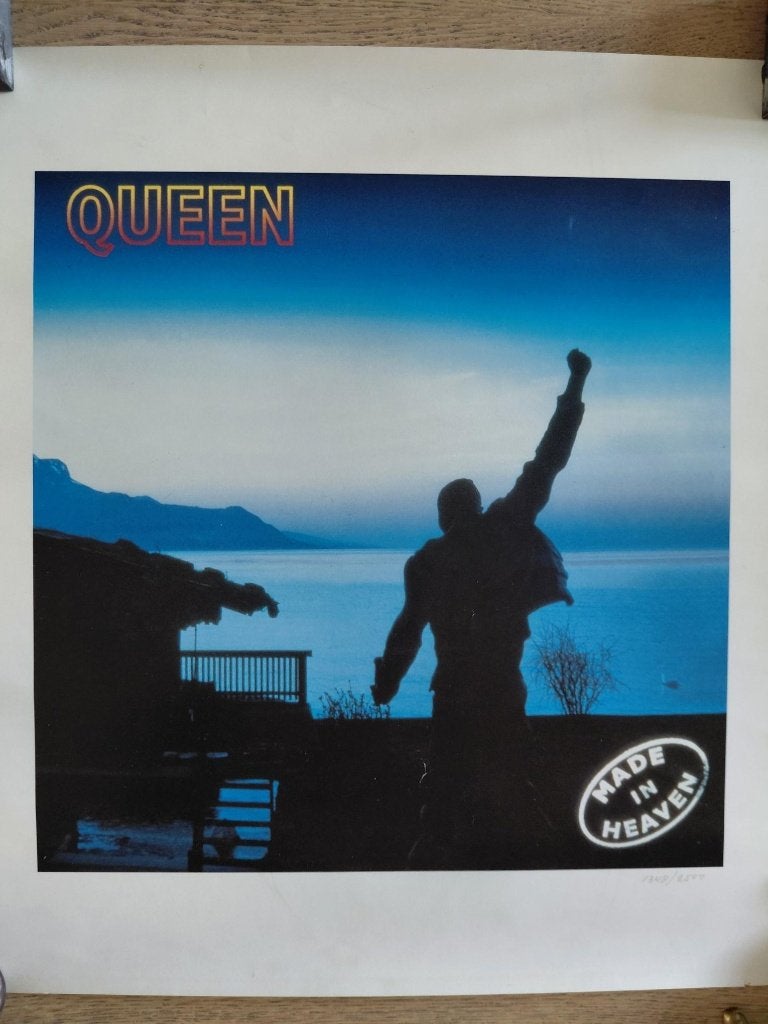 Queen poster: Made in Heaven (gelimiteerd uit 1995), Ophalen of Verzenden, Zo goed als nieuw, Poster, Artwork of Schilderij