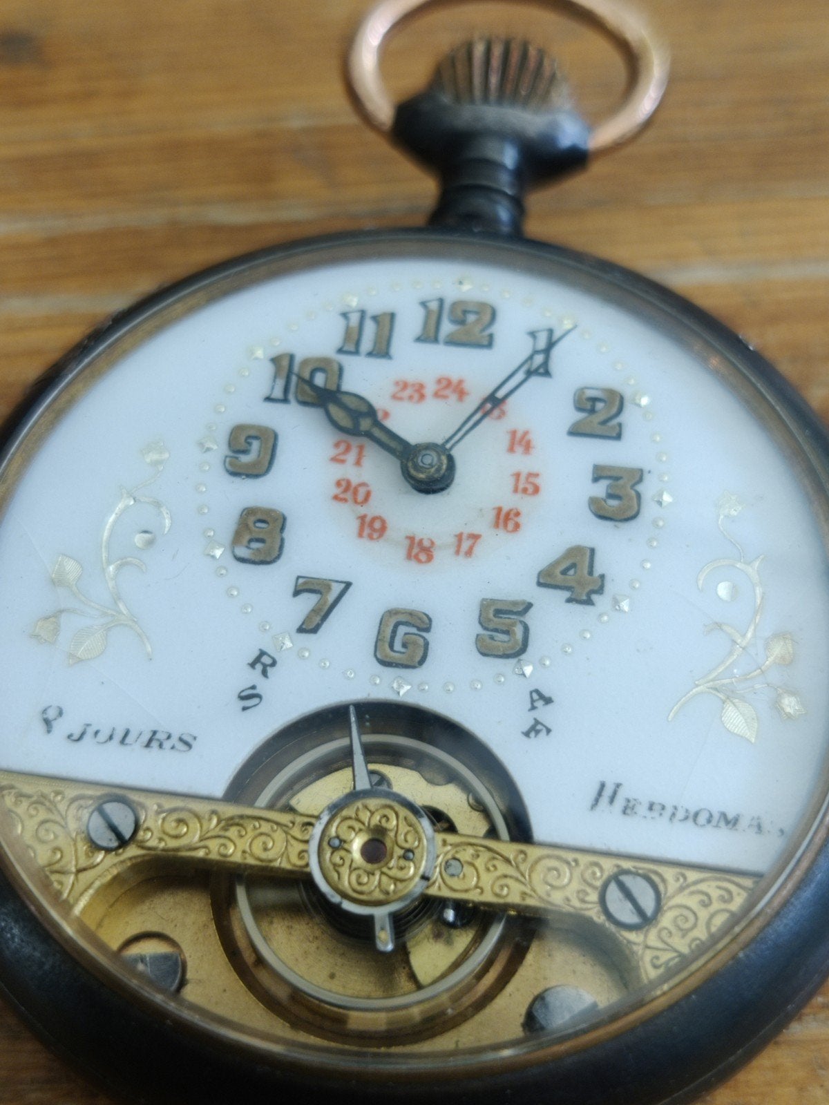 Fraai zak horloge werkt 8 daags Ancre werkt goed, Ophalen of Verzenden, Staal, Overige merken
