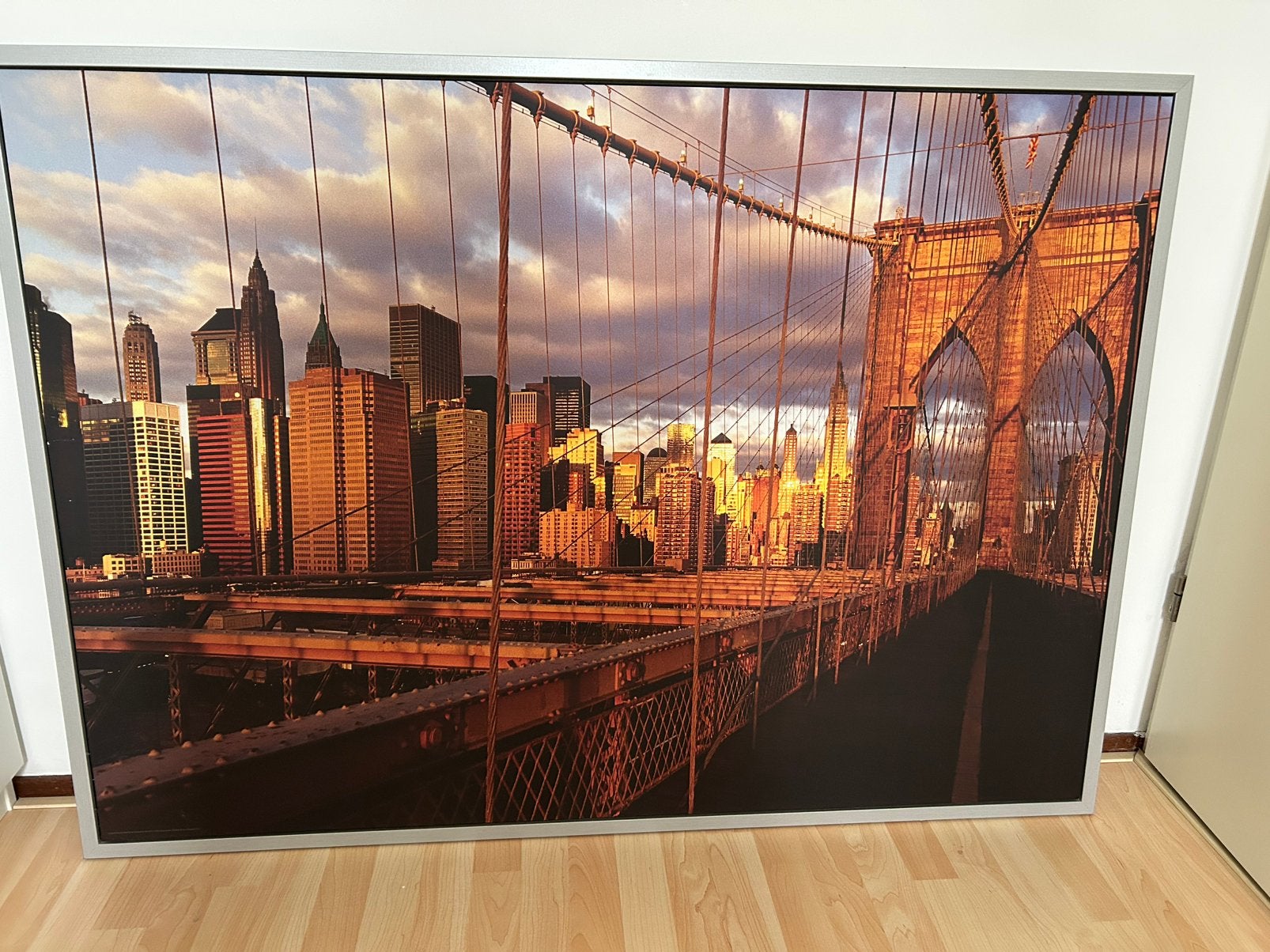 New York skyline wanddecoratie, Ophalen, Zo goed als nieuw, 125 cm of meer, Schilderij
