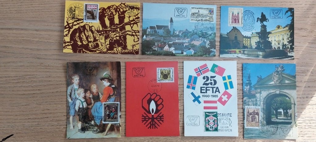 postzegels mooie oostenrijk postzegelkaarten met zegel, Verzenden, Gestempeld