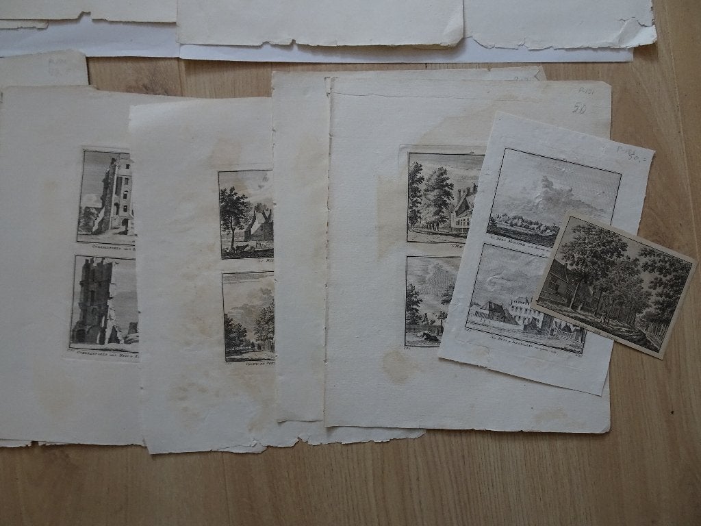 21 dubbelgravures Zeeland, Rijnsburg etc H. Spilman ca. 1750, Antiek en Kunst, Stadsgezicht, Ophalen of Verzenden, Gravure, Origineel
