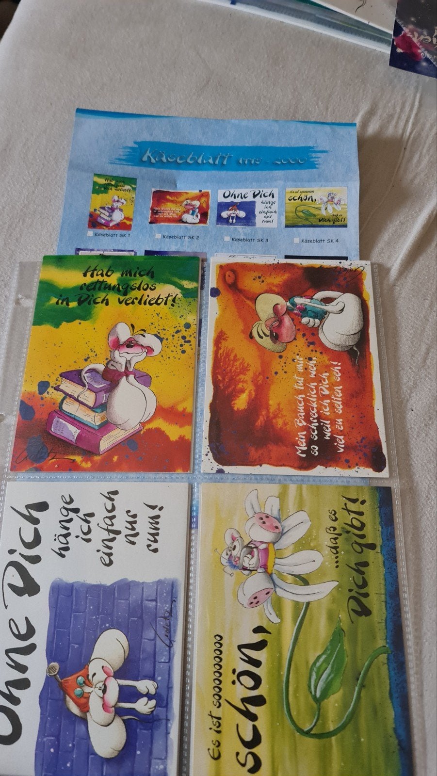 Zeldzame Diddl Käseblatt Kaarten (1995-2000), Verzamelen, Ophalen of Verzenden, Diddl, Zo goed als nieuw, Papier, Kaart of Schrift