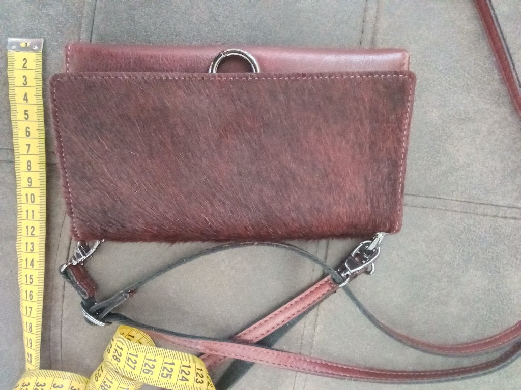 Micmacbags Schoudertasje / Portemonnee donkerrood Leer, Sieraden, Tassen en Uiterlijk, Tassen | Damestassen, Ophalen of Verzenden