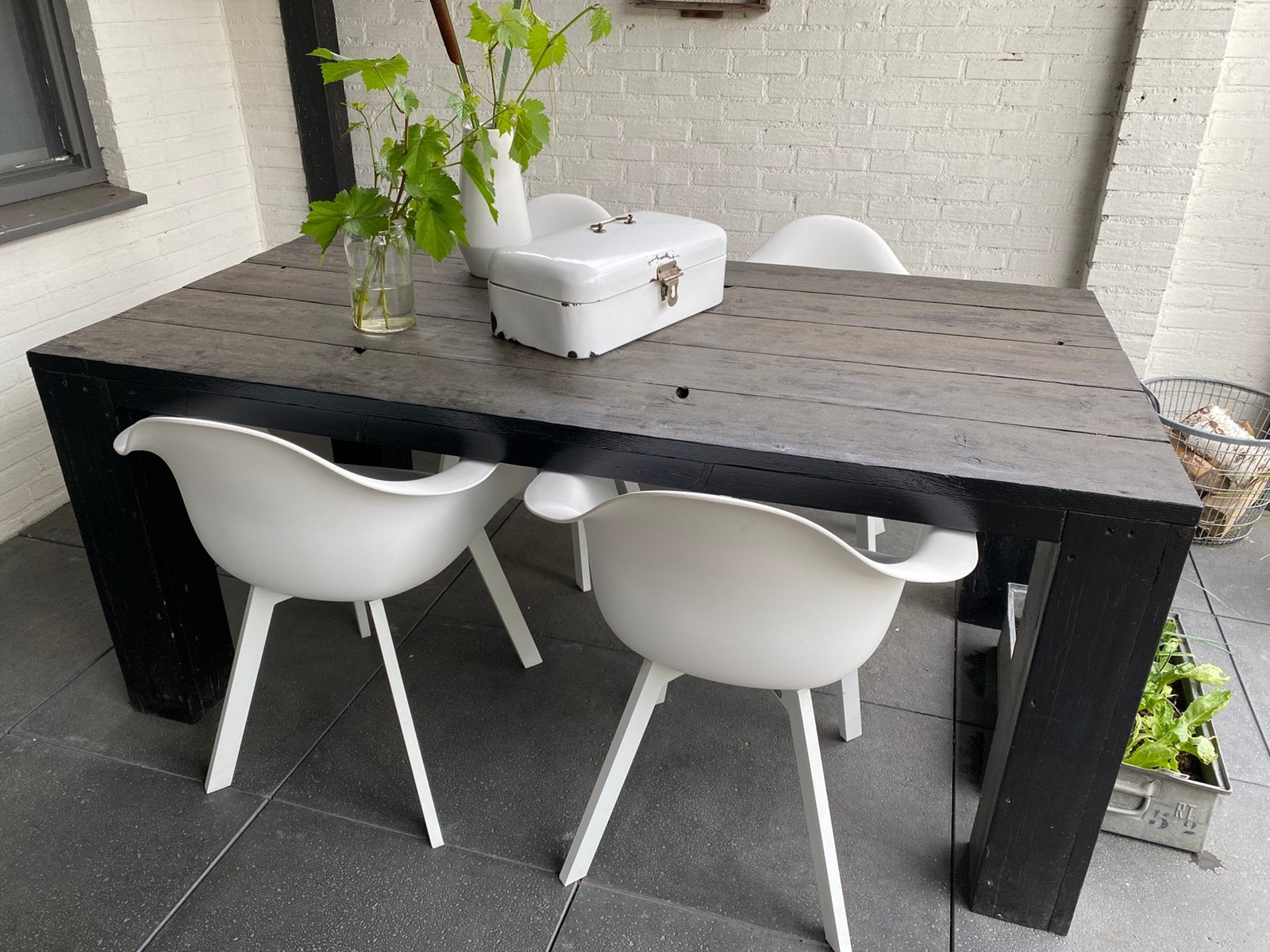 Steiger hout tuintafel, Ophalen of Verzenden, Zo goed als nieuw, Rechthoekig, Hout