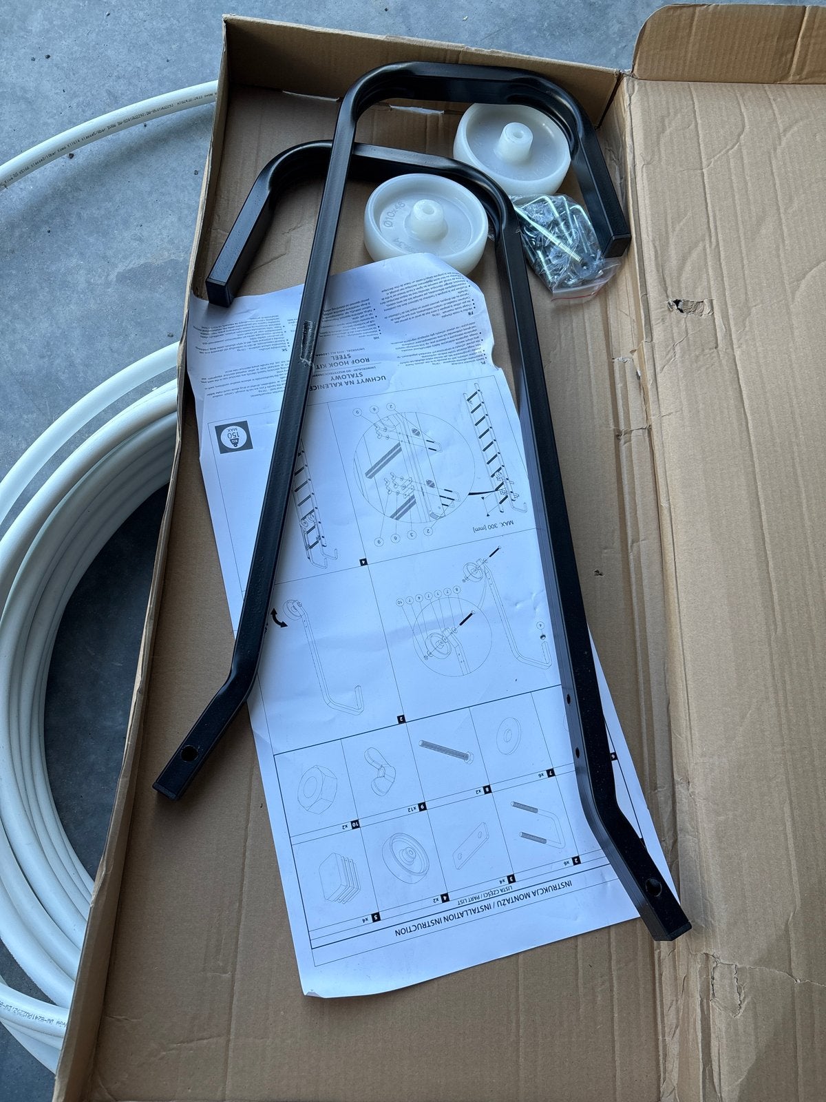 Nieuwe dakhaakset voor ladder, compleet met wielen, Ophalen of Verzenden, Nieuw, Ladder