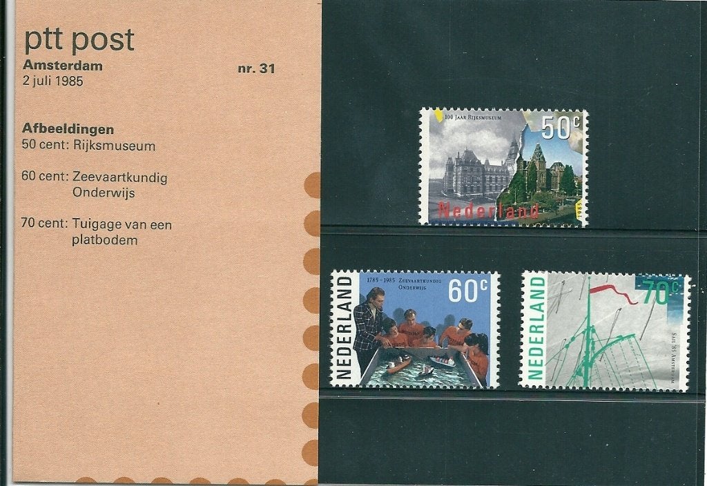 Postzegelmapje nummer 31 - Amsterdam - Jaar 1985., Verzenden, Na 1940, Postfris