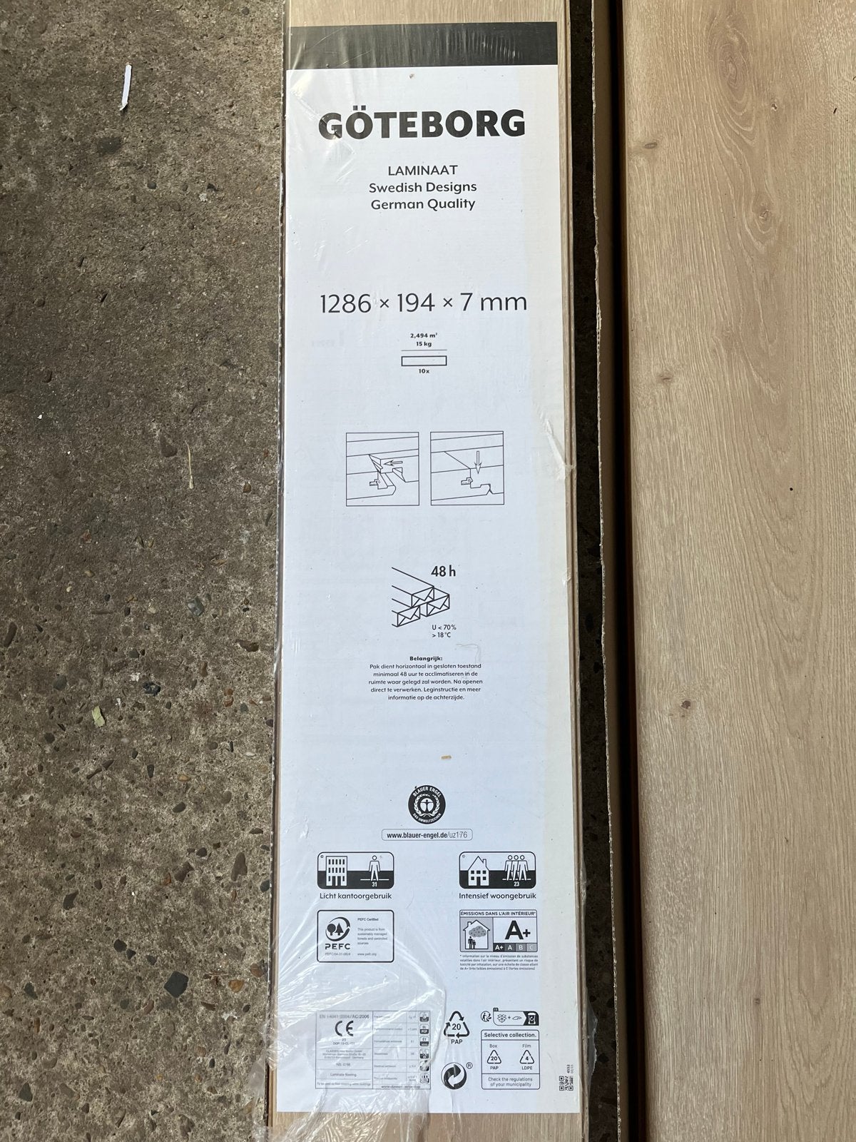 Gratis: restant Göteborg Laminaat - circa 3,2m2, Ophalen, 50 tot 150 cm, Nieuw, Minder dan 5 m²