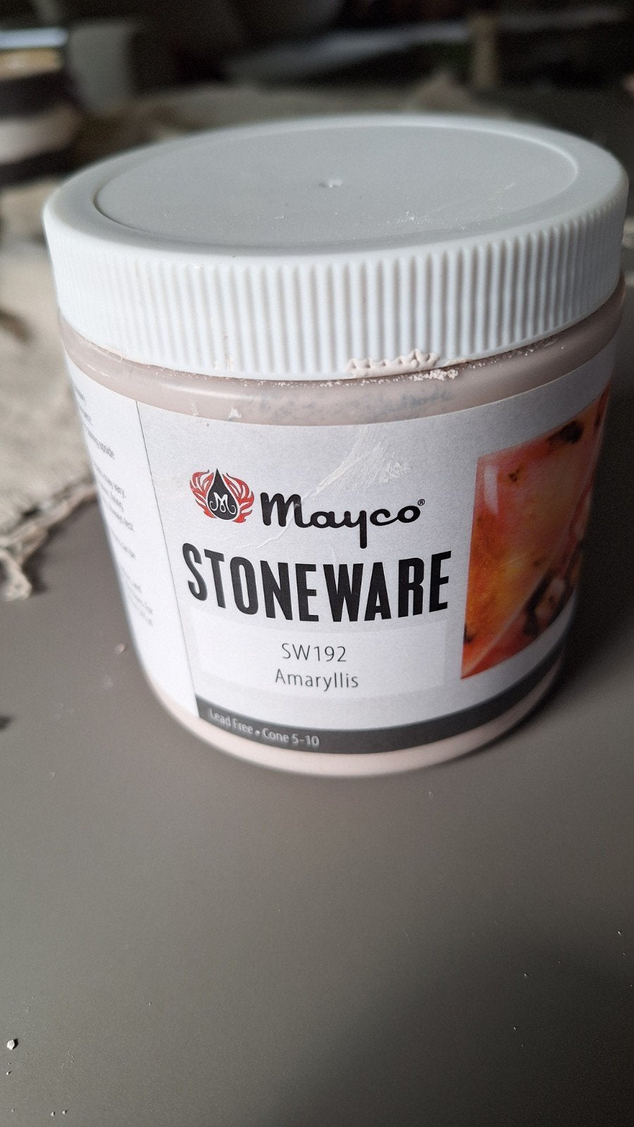 Mayco Stoneware Glazuur SW-192 Amaryllis (ca. 4/5 over), Roze, Gebruikt, Overige thema's, Overige typen