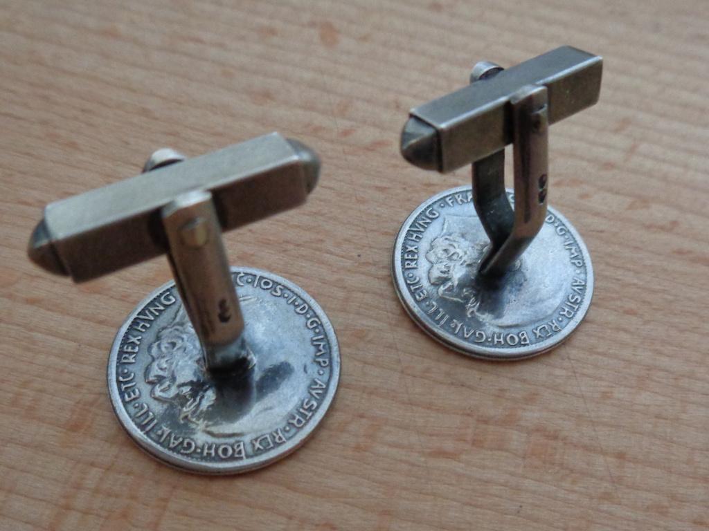 antiek zilveren munt manchet knopen [677], Sieraden, Tassen en Uiterlijk, Antieke sieraden, Verzenden, Zilver, Manchetknopen