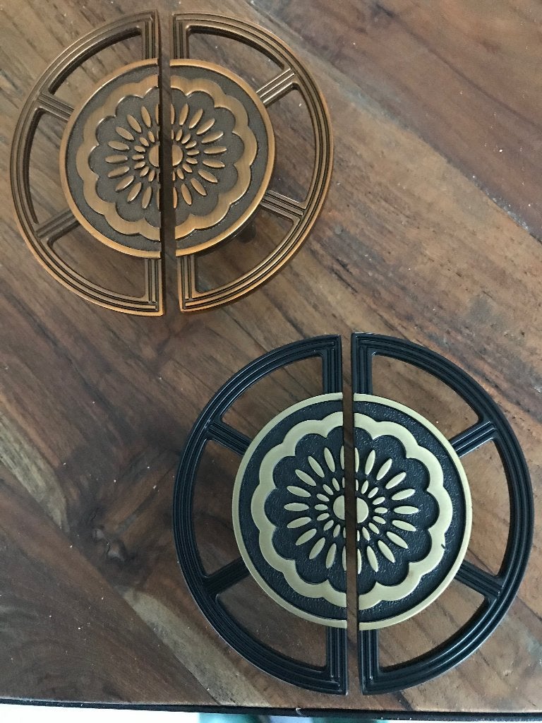 Oosters bloem handvat metaal set, Verburgt Vintage, Meerkleurig, Nieuw, Ophalen of Verzenden