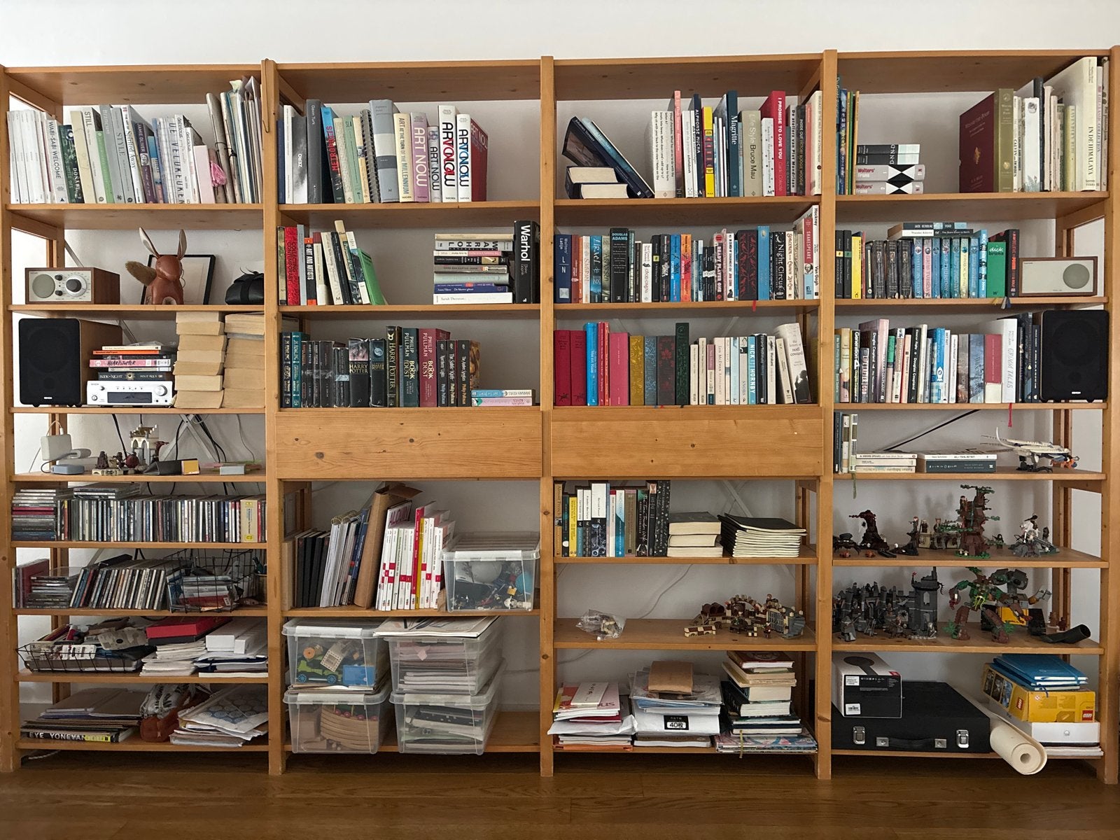 Lundia houten boekenkast met twee lades, Huis en Inrichting, Ophalen, Met plank(en), Gebruikt, 200 cm of meer