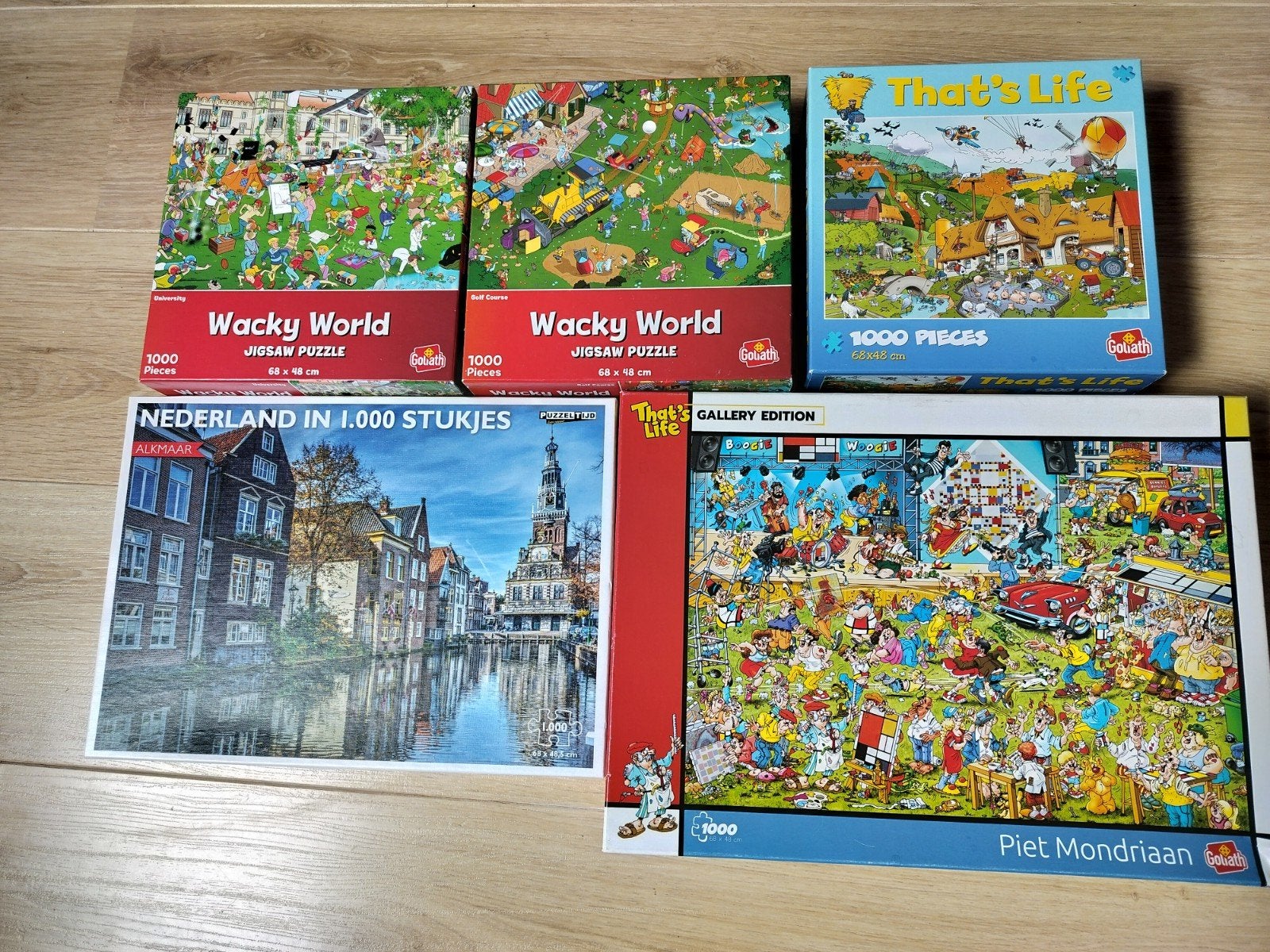 5x Puzzels 1000 stukjes, Ophalen of Verzenden, 500 t/m 1500 stukjes, Gebruikt, Legpuzzel