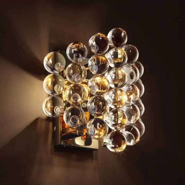 Wandlamp Eichholtz ‘Mylo’ Gold, Ophalen of Verzenden, Zo goed als nieuw, Glas