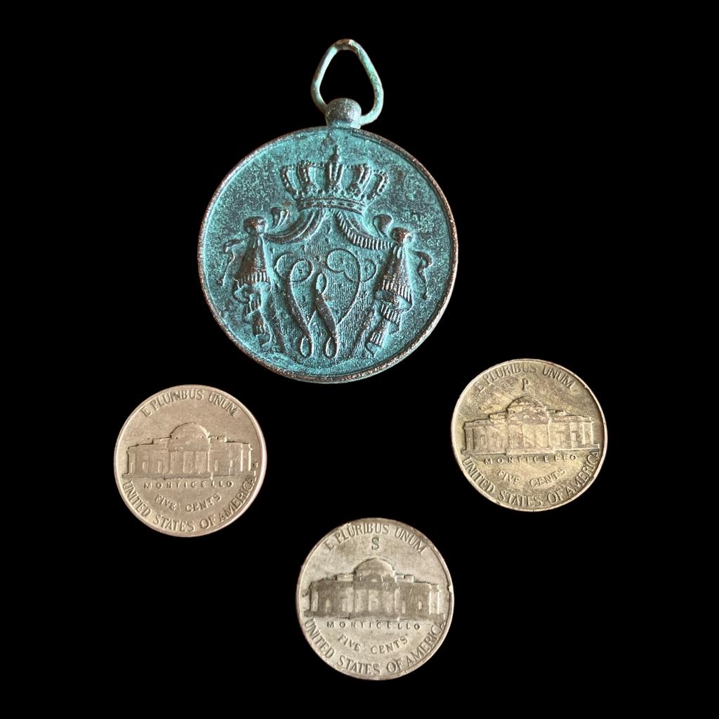 Bodemvondst Elst: & Medaille voor trouwe dienst, Verzamelen, Militaria | Tweede Wereldoorlog, Huysmans, Lintje, Medaille of Wings