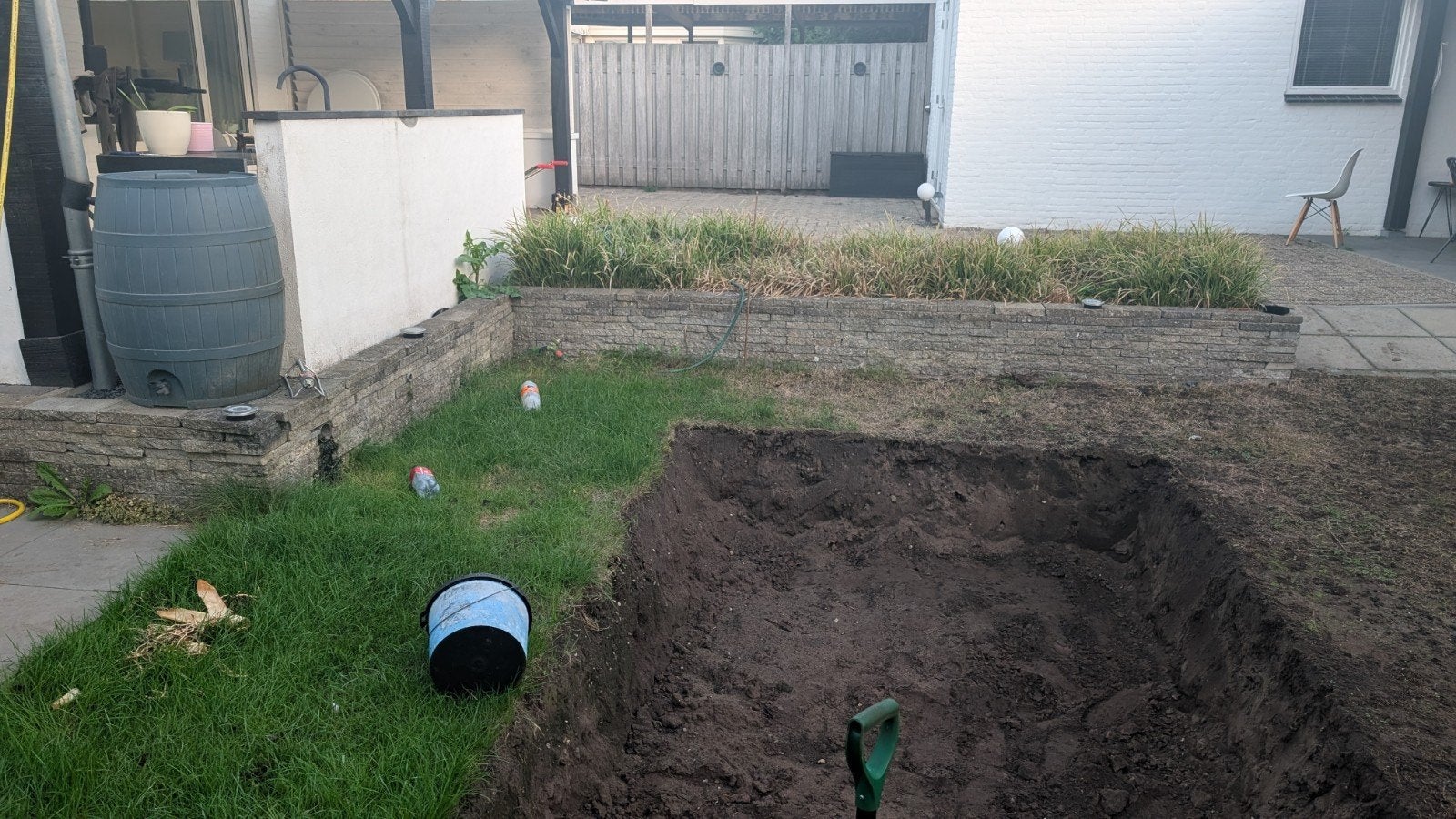 Gratis halve stoeptegels voor een border te maken., Tuin en Terras, Ophalen, Gebruikt, 10 m² of meer, Beton