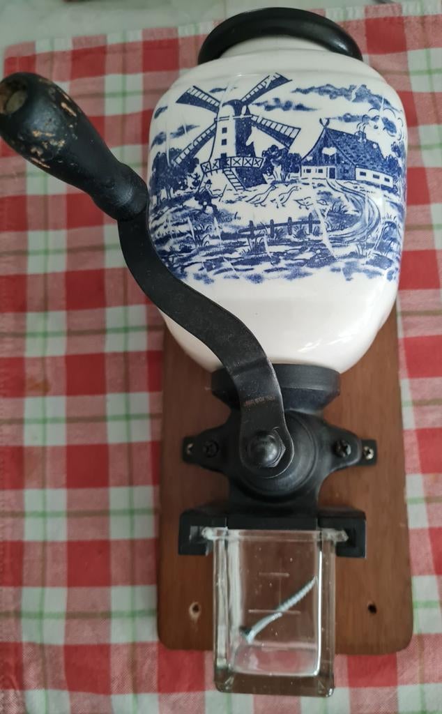 Vintage Delfts blauw wand koffiemolen, Antiek en Kunst, Ophalen