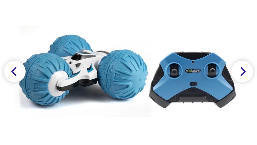Exost 360 Mini Flip RC Auto - Wit/Blauw, Elektro, Auto offroad, Nieuw, Ophalen of Verzenden