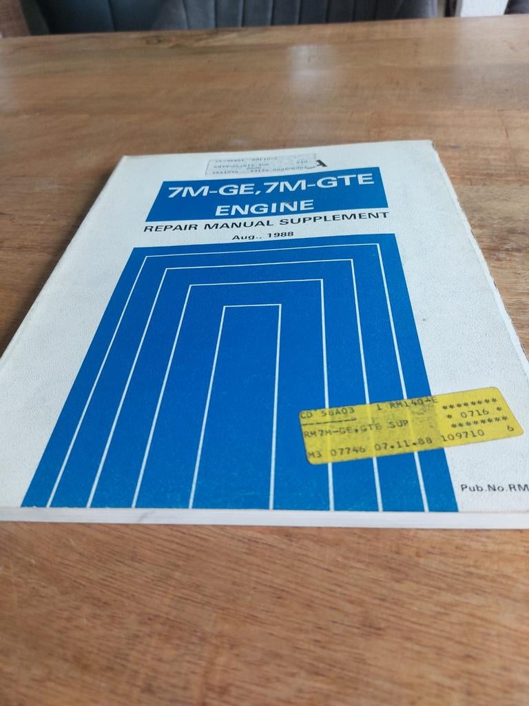 REPAIR MANUAL ENGINE TOYOTA 7M-GE 7M-GTE SUPRA MA70,CRESSIDA, Ophalen of Verzenden