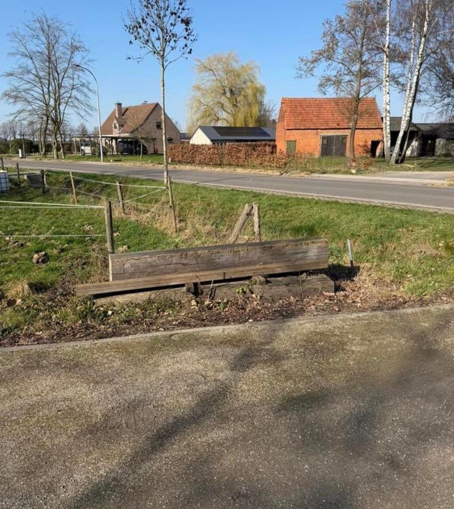 Prachtige, stoere Azobe balken - meerpaal 4 st, Doe-het-zelf en Verbouw, Hout en Planken, Ophalen, Gebruikt, 200 tot 250 cm, 50 mm of meer